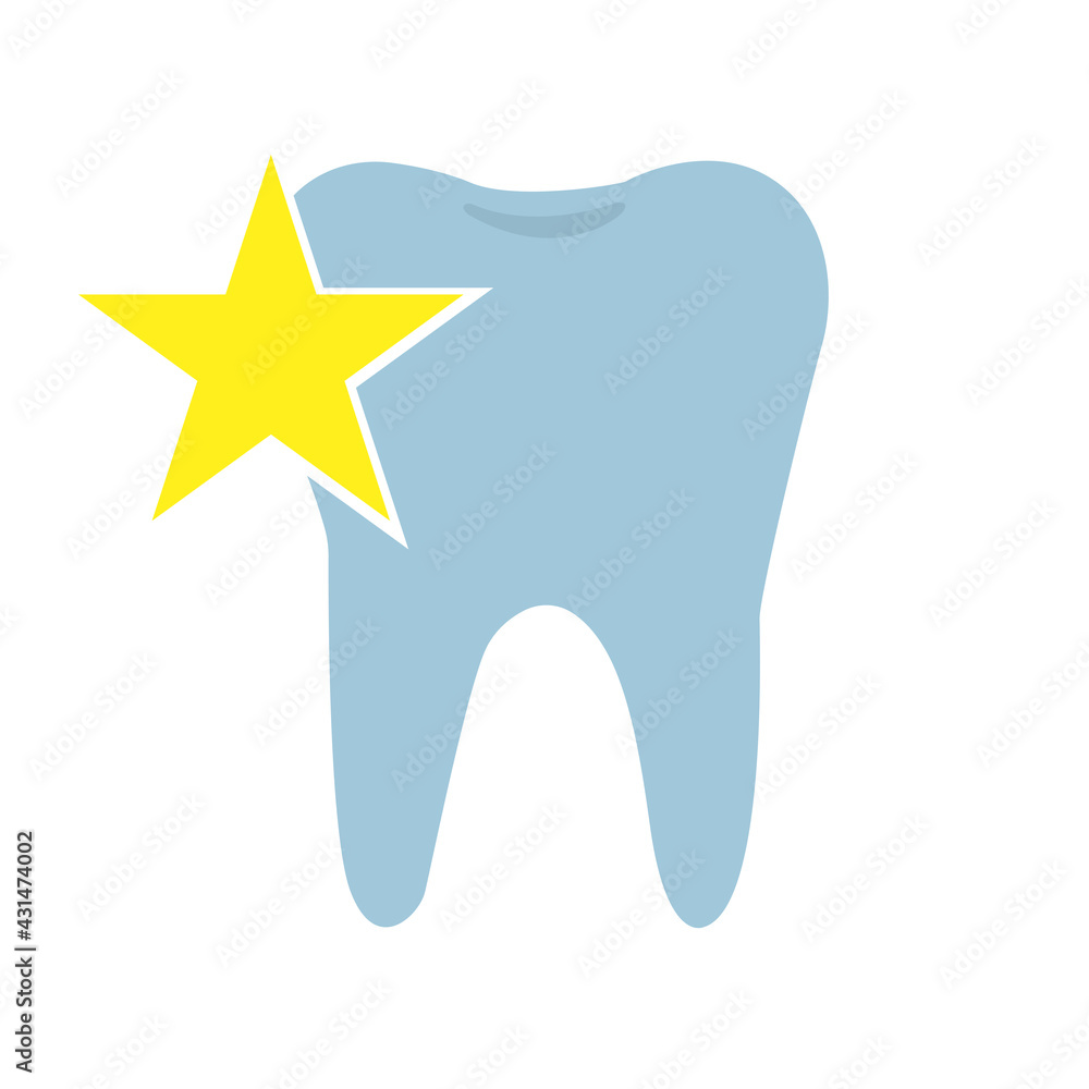 image of a healthy tooth on a white background, vector illustration image of a healthy tooth on a white background, vector illustration