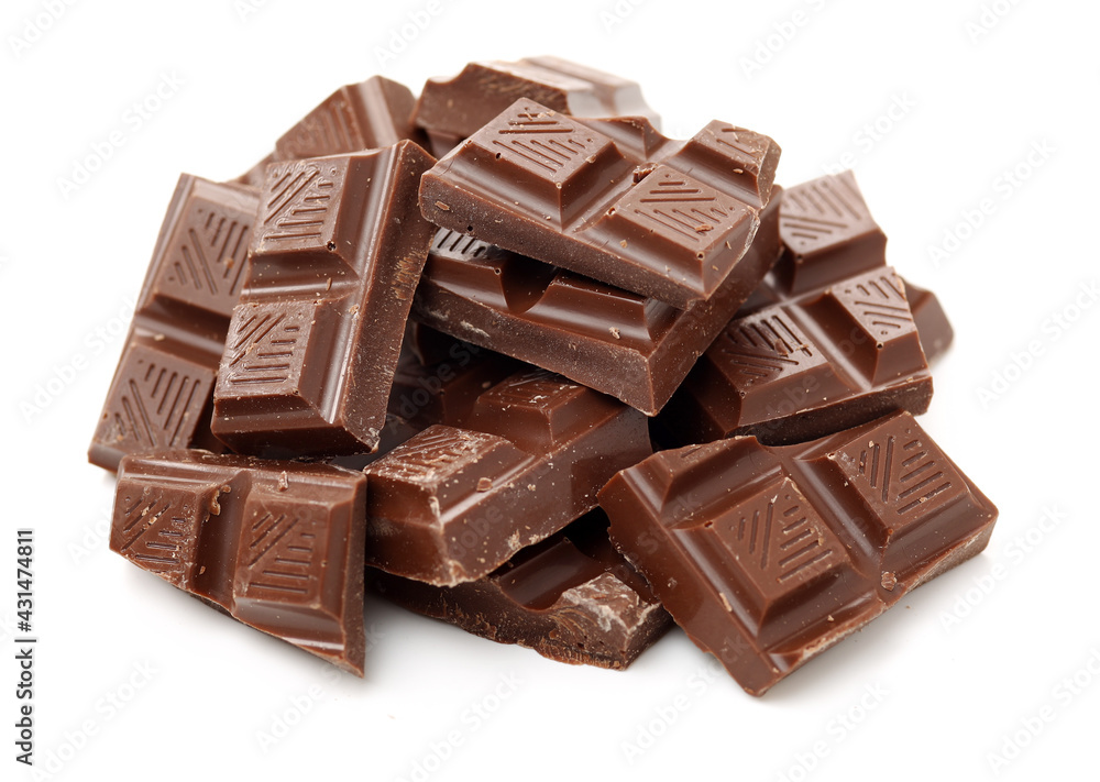 stack of chocolate on white background stack of chocolate on white background