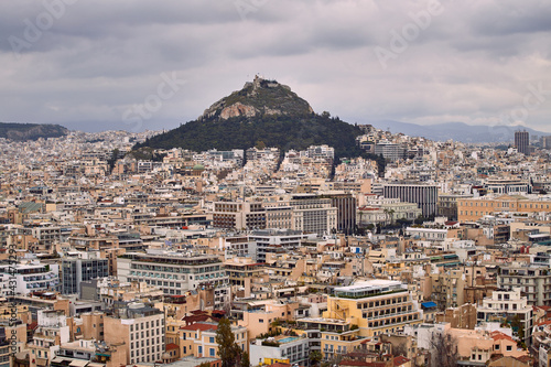 Athens - view from above, with the Lykavittos hill