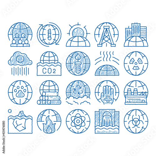 Environmental Problems Vector icon hand drawn illustration