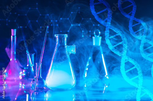 Blue scientific background ...