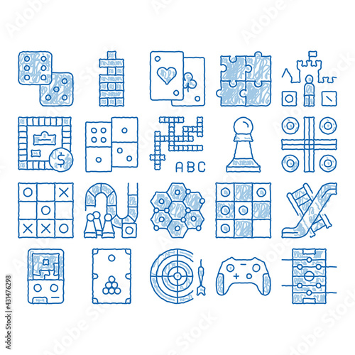 Interactive Kids Games Vector icon hand drawn illustration