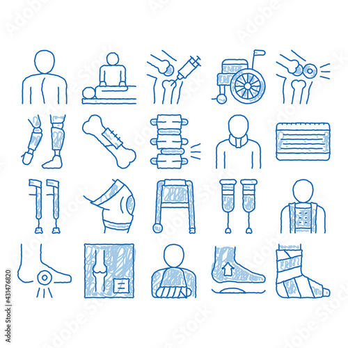 Orthopedic icon hand drawn illustration