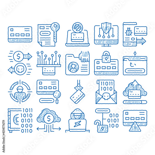 Carder Hacker icon hand drawn illustration