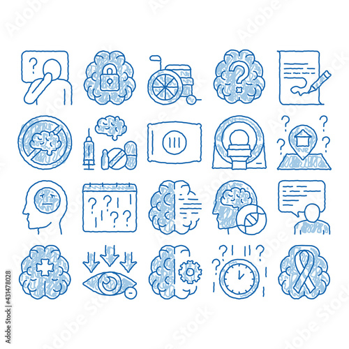 Alzheimers Disease icon hand drawn illustration