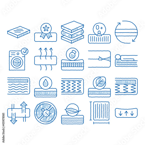 Mattress Orthopedic icon hand drawn illustration