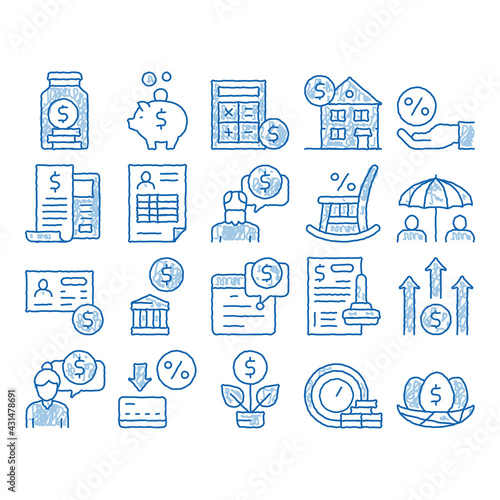 Pension Retirement icon hand drawn illustration