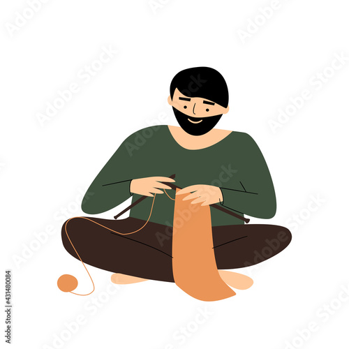Knitting man