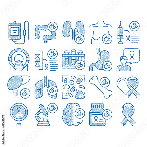 Cancer Human Disease icon hand drawn illustration
