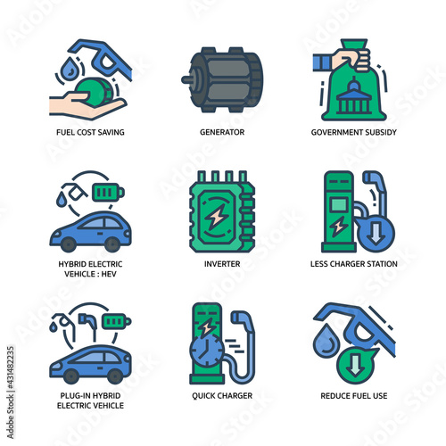 Electric Vehicle Icon Set