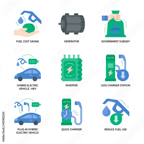 Electric Vehicle Icon Set