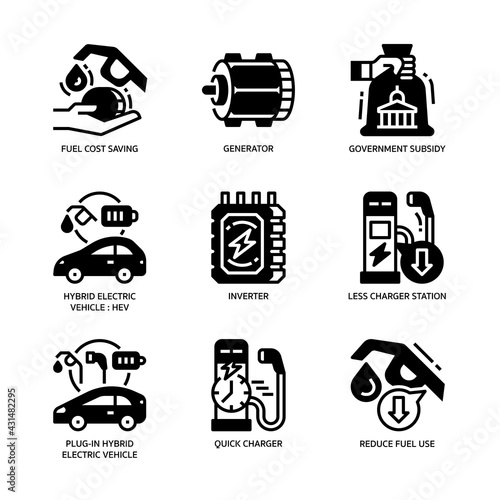 Electric Vehicle Icon Set