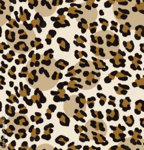Leopard seamless pattern. Animal print. Light background