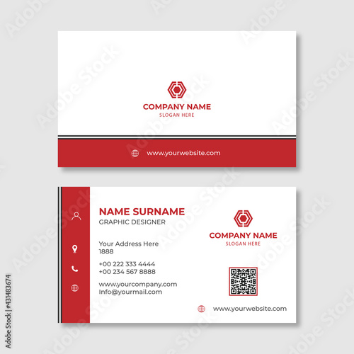 Modern simple clean professional business card template