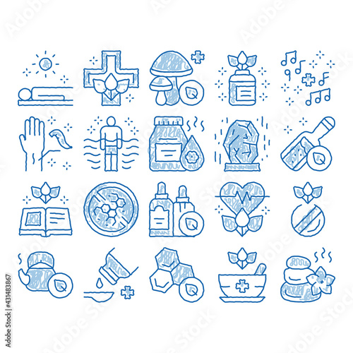 Traditional Naturopathy icon hand drawn illustration