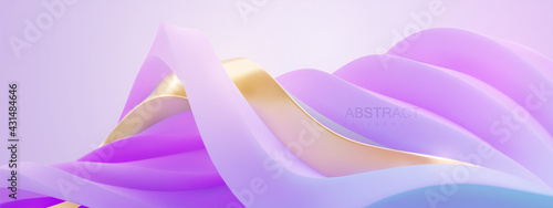 Abstract background with futuristic curvy landscape