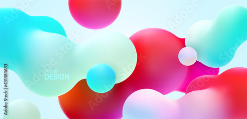 Multicolored background with liquid bubble shapes.