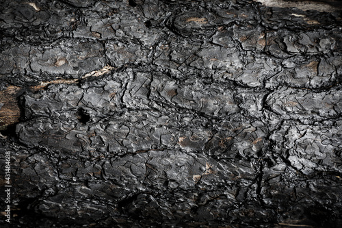 Dark exterior texture of charcoal