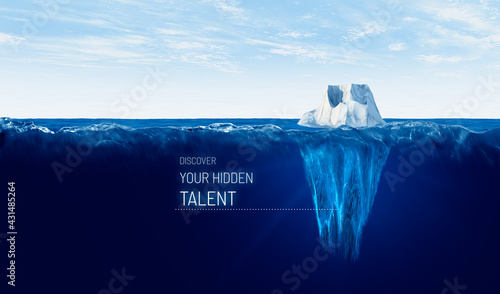 Discover your hidden talent concept with iceberg
