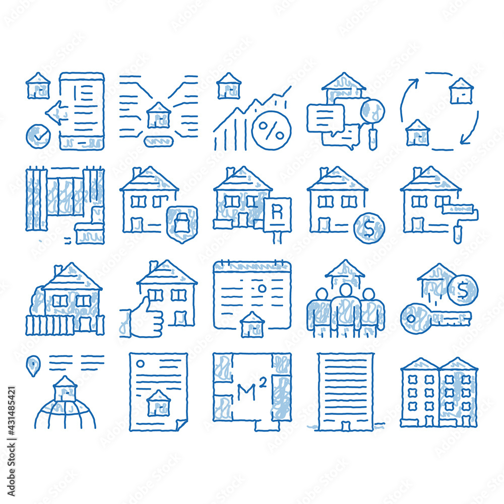Apartment Building icon hand drawn illustration Apartment Building icon hand drawn illustration