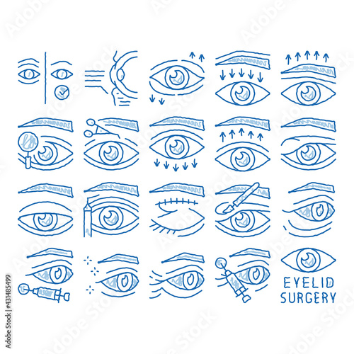 Eyelid Surgery Healthy icon hand drawn illustration