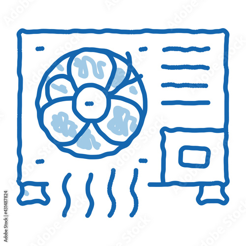Working Conditioner System doodle icon hand drawn illustration