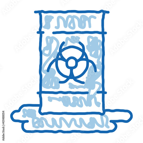 Nuclear Waste Container doodle icon hand drawn illustration