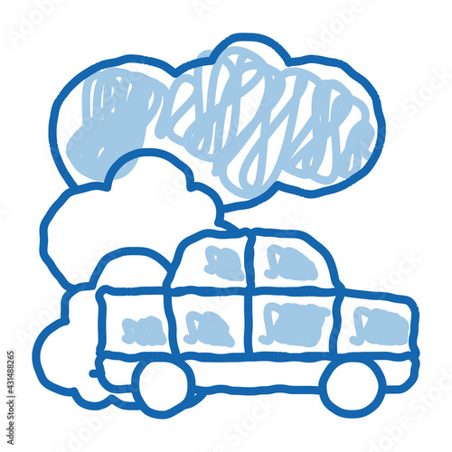 Car Co2 Carbonic Oxide Air doodle icon hand drawn illustration