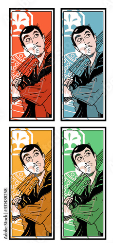 歌舞伎,法界坊,千社札