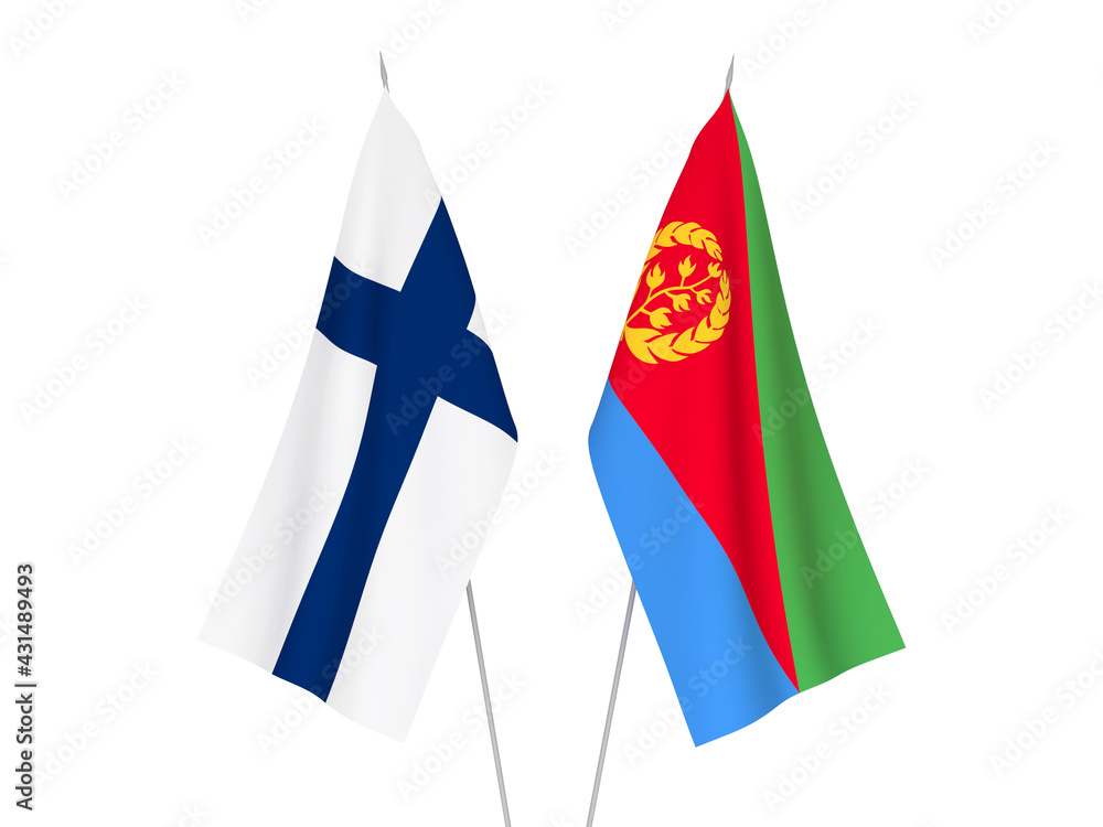 Eritrea and Finland flags Eritrea and Finland flags