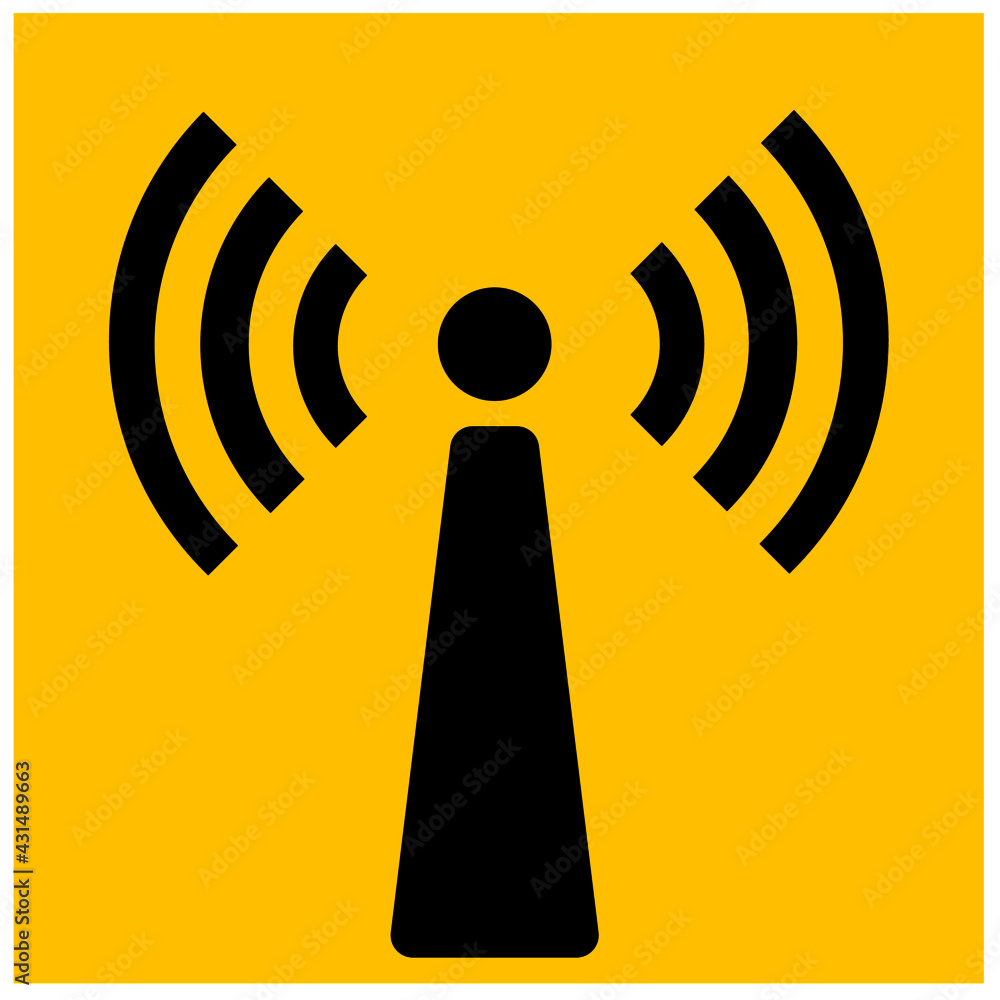 High level radio frequency area sign, No trespassing High level radio frequency area sign, No trespassing