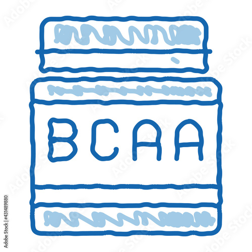 Bcaa Bottle Sport Nutrition doodle icon hand drawn illustration