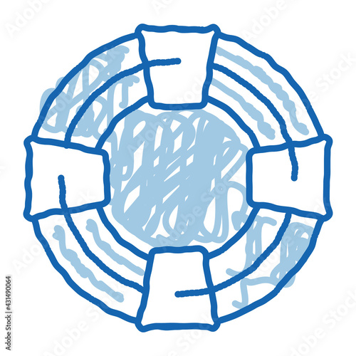 Volunteers Support Life Saver doodle icon hand drawn illustration