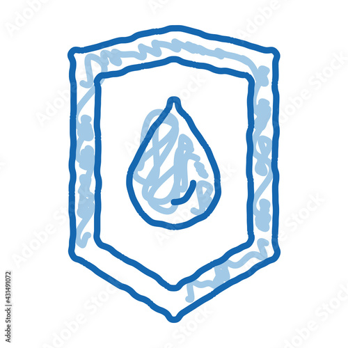Waterproof Material Guard doodle icon hand drawn illustration