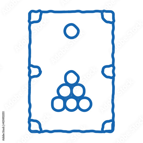 Interactive Game Billiard doodle icon hand drawn illustration