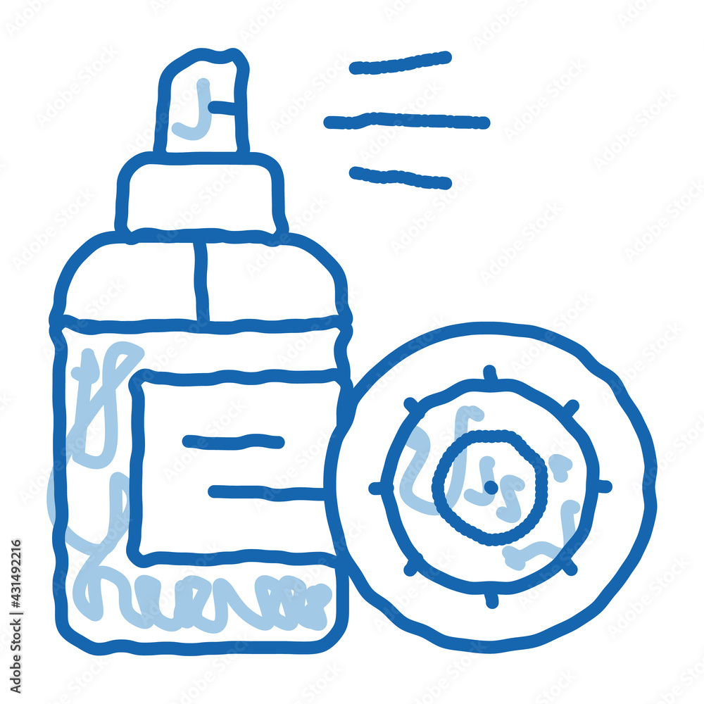 Antibacteria Spray Kill Microbe doodle icon hand drawn illustration Antibacteria Spray Kill Microbe doodle icon hand drawn illustration