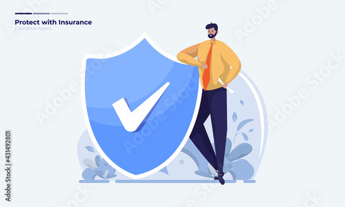 Vector illustration of insurance broker agent profile