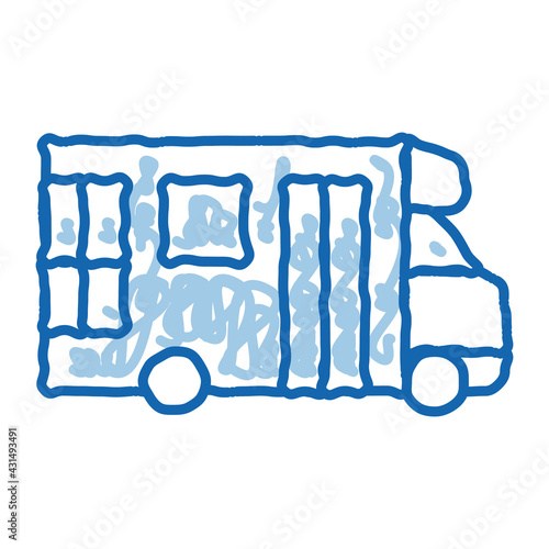 Public Transport Paratransit doodle icon hand drawn illustration