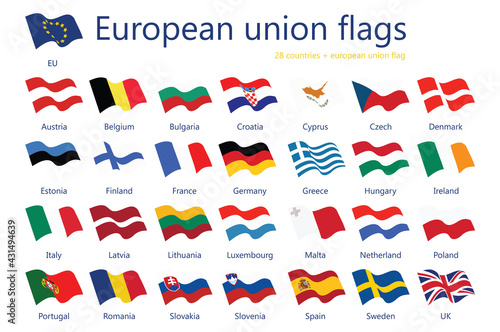 European union flags