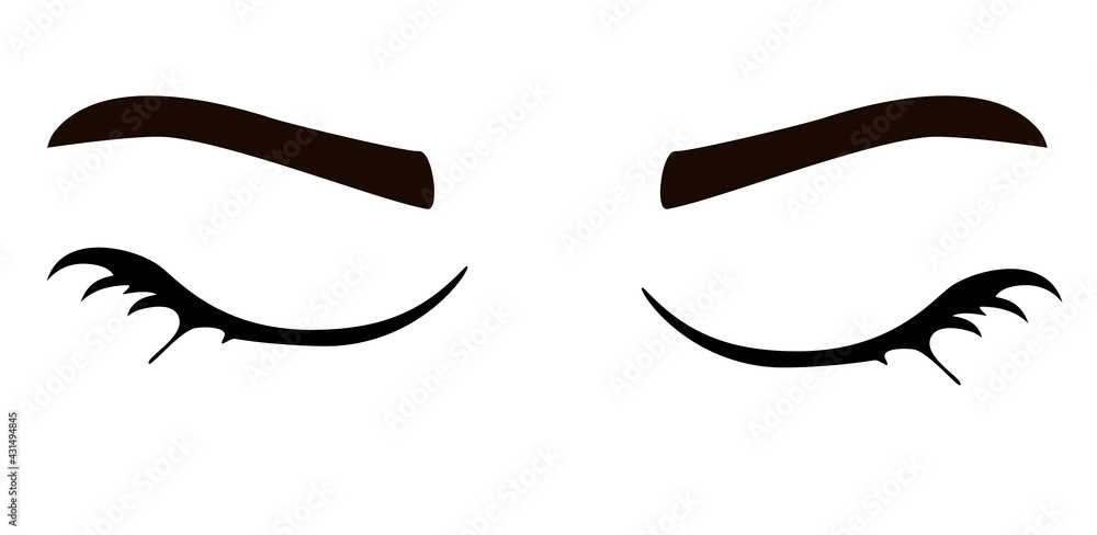 Black eyelashes and eyebrows Black eyelashes and eyebrows