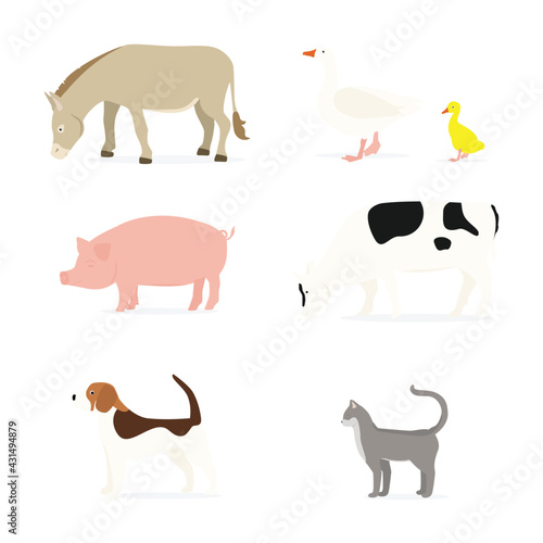 Farm animals silhouettes.
