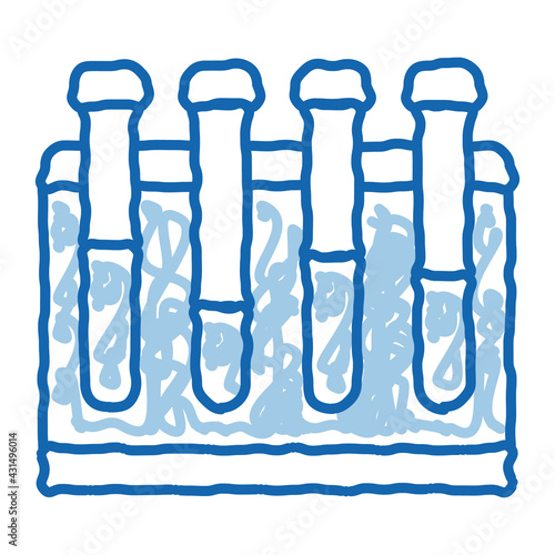 Glass Test Tubes On Tube Rack Biomaterial Vector