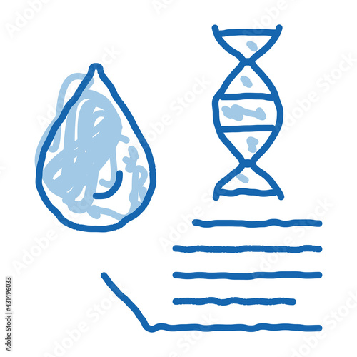 Molecule In Drop Water Biomaterial doodle icon hand drawn illustration