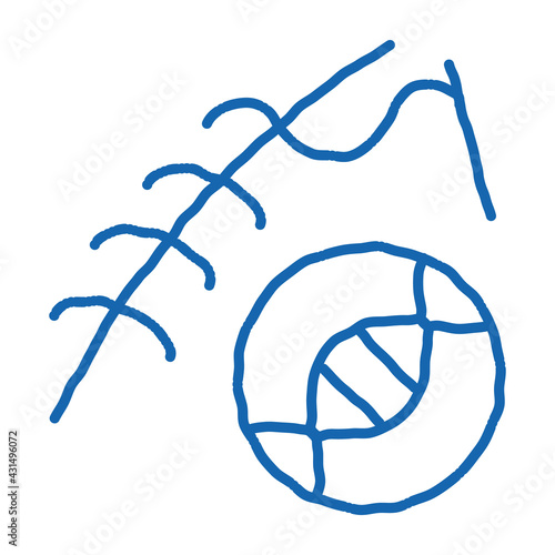 Surgery Medical Stitches Biomaterial doodle icon hand drawn illustration