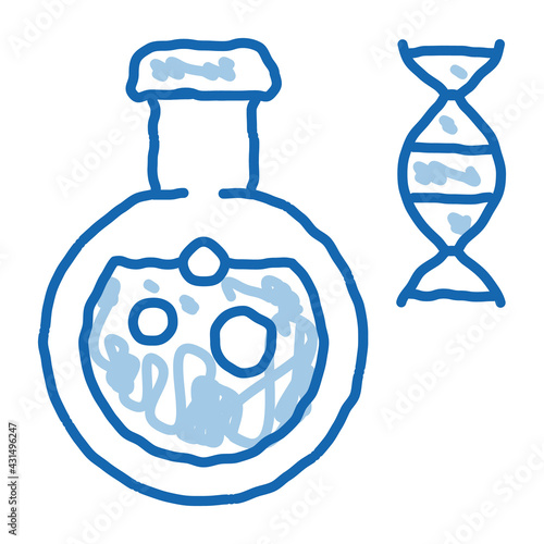 Chemistry Lab Glassware Biomaterial doodle icon hand drawn illustration