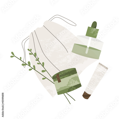 Nasal drops for a cold. Homeopathy, naturopathy. Complementary, alternative, integrative, holistic medicine. Natural organic herb. Apothecary bottle. Vector flat cartoon illustration