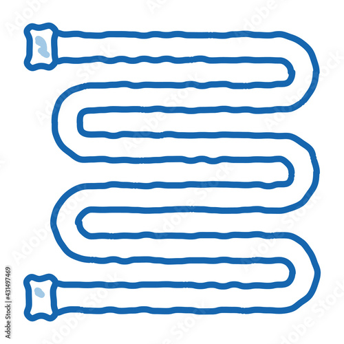 Bathroom Towel Dryer Heating Radiator doodle icon hand drawn illustration