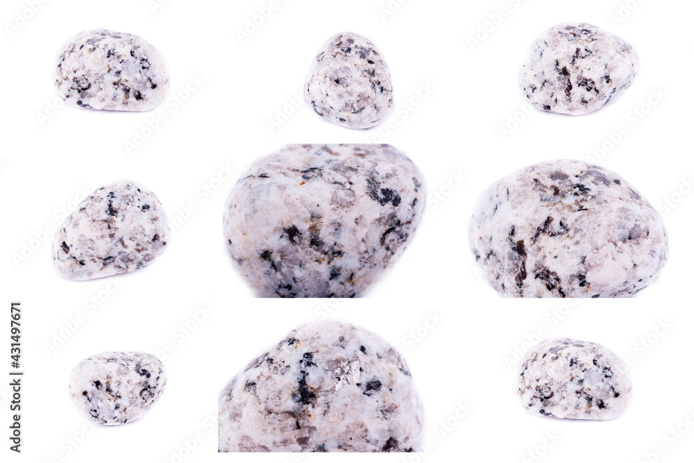 Collection of stone mineral Granite close up Collection of stone mineral Granite close up