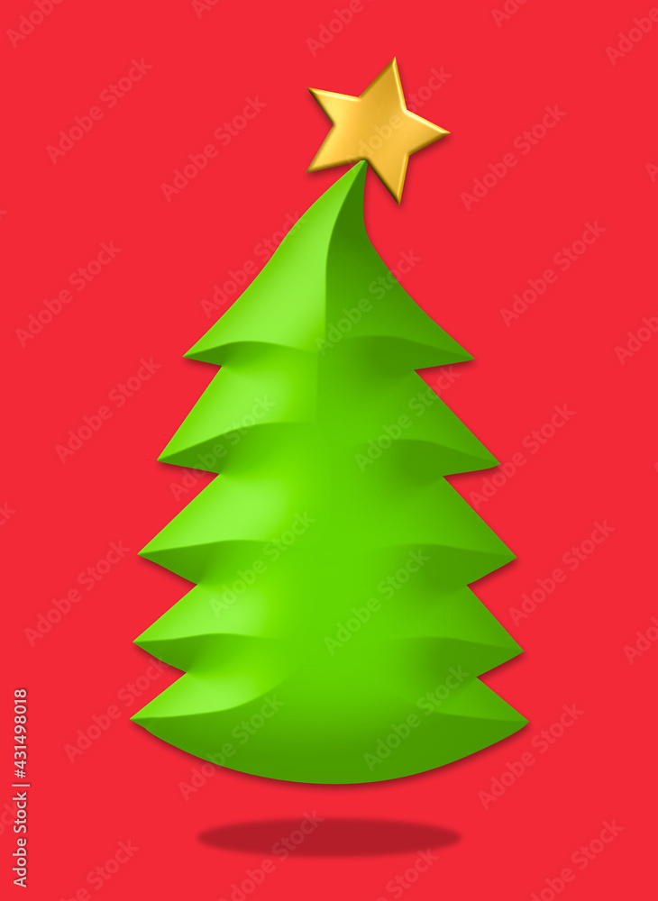 Obraz premium Grüne Stilisierte Tannenbaum.