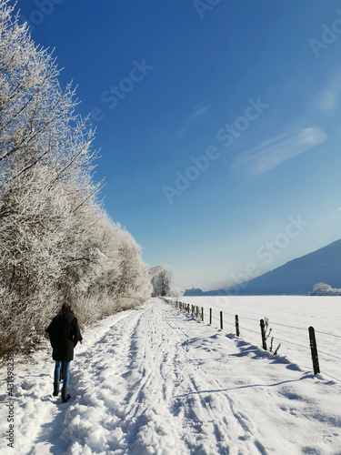 walking in the snow